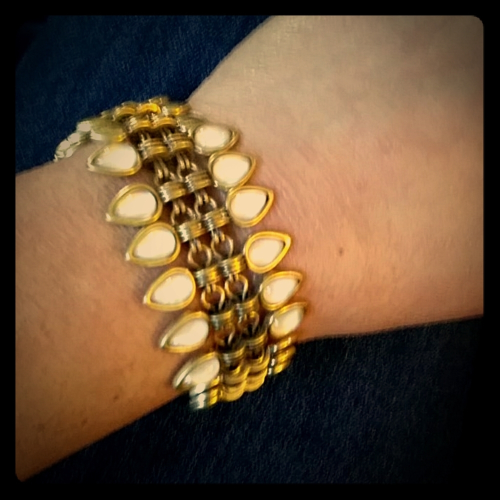 Lucky Brand White & Gold Bracelet